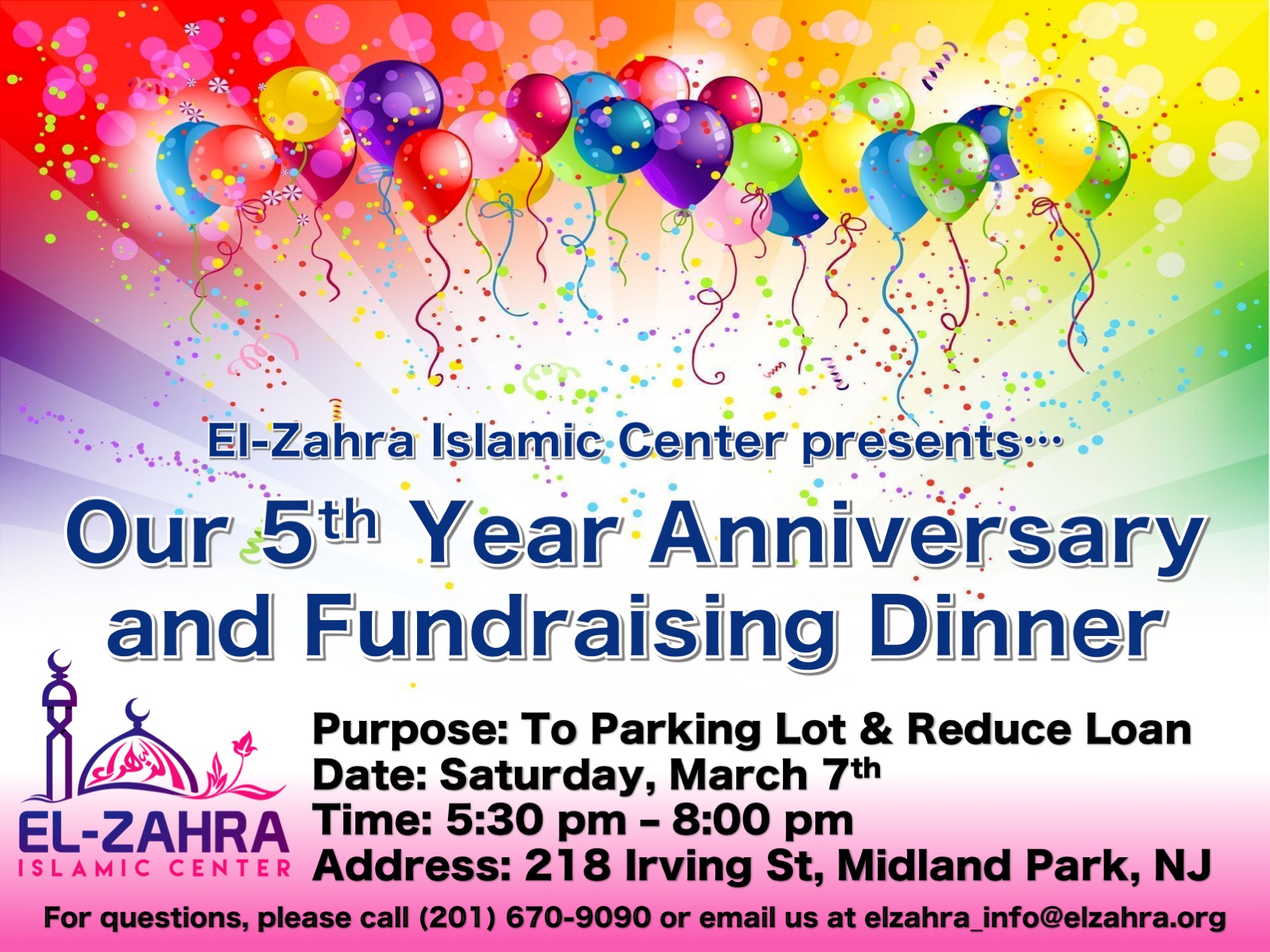 Elzahra 5th Year Anniversary Flyer